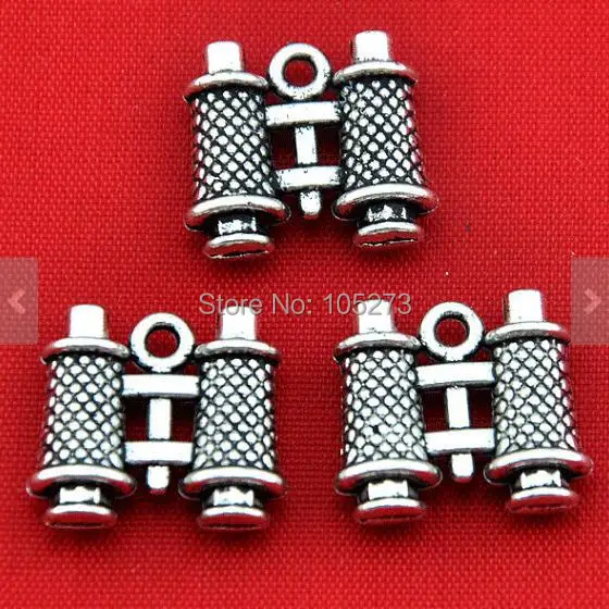 Бинокли Подвески 12 шт. античное серебро тяжелый телескоп Очаровательная