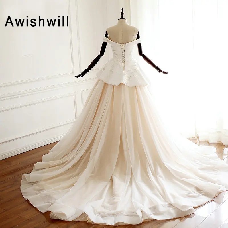 Mariage Vestido De Noiva элегантные свадебные платья из тюля на заказ с открытыми плечами и