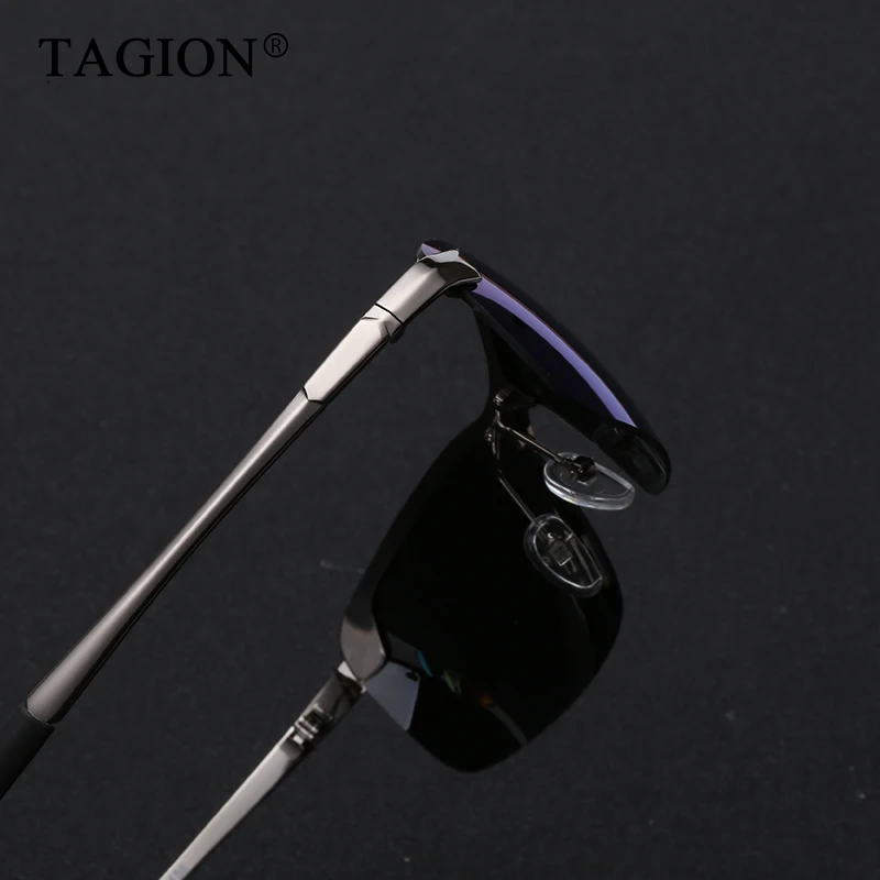 2018 TAGION Модные прямоугольные без оправы фотохромные солнцезащитные очки