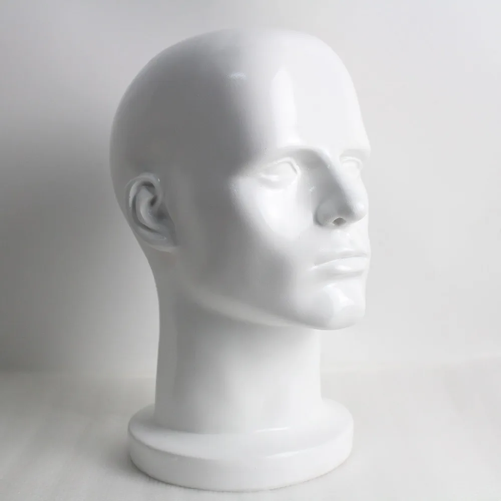 Белый манекен мужчины из стекловолокна головы для солнцезащитных париков и шляп