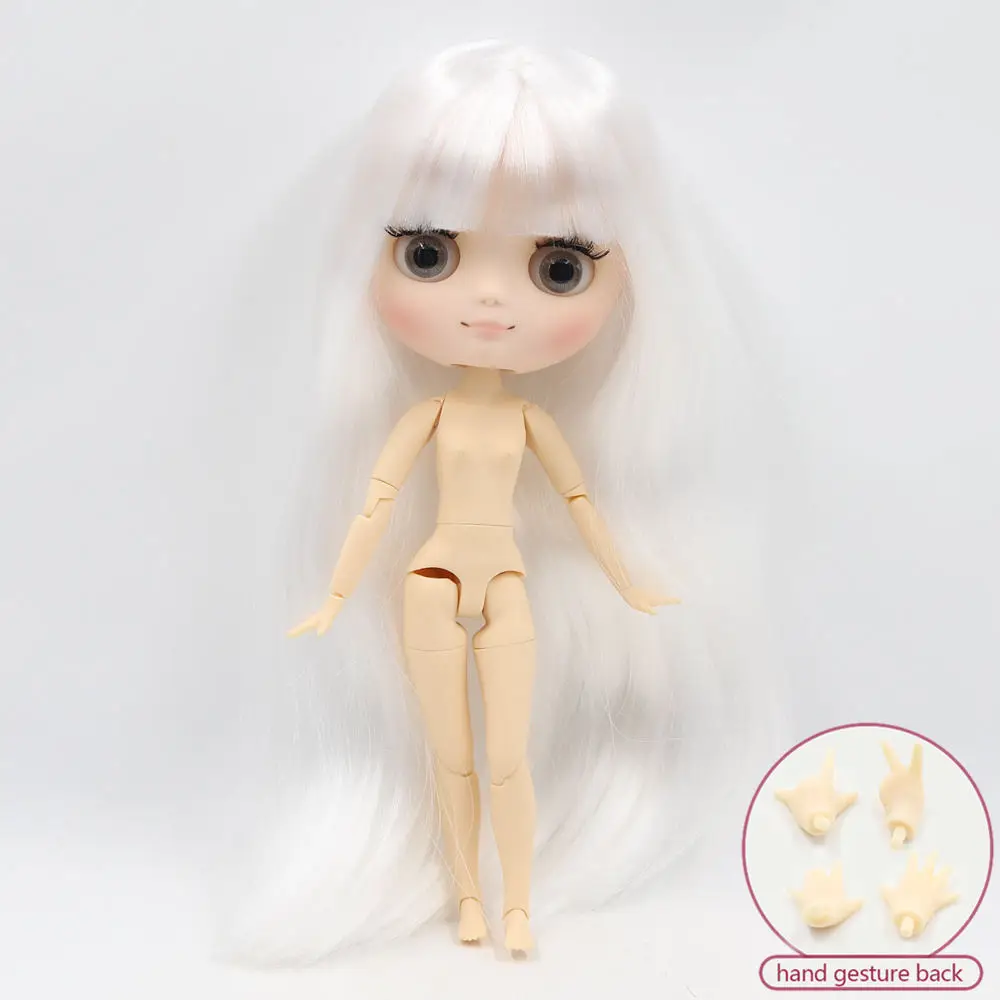 Кукла Middie blyth, Обнаженная, 20 см, шарнирное тело, матовое лицо с макияжем, серые глаза, мягкие волосы, сделай сам, игрушки, подарок с жестами - Цвет: Прозрачный