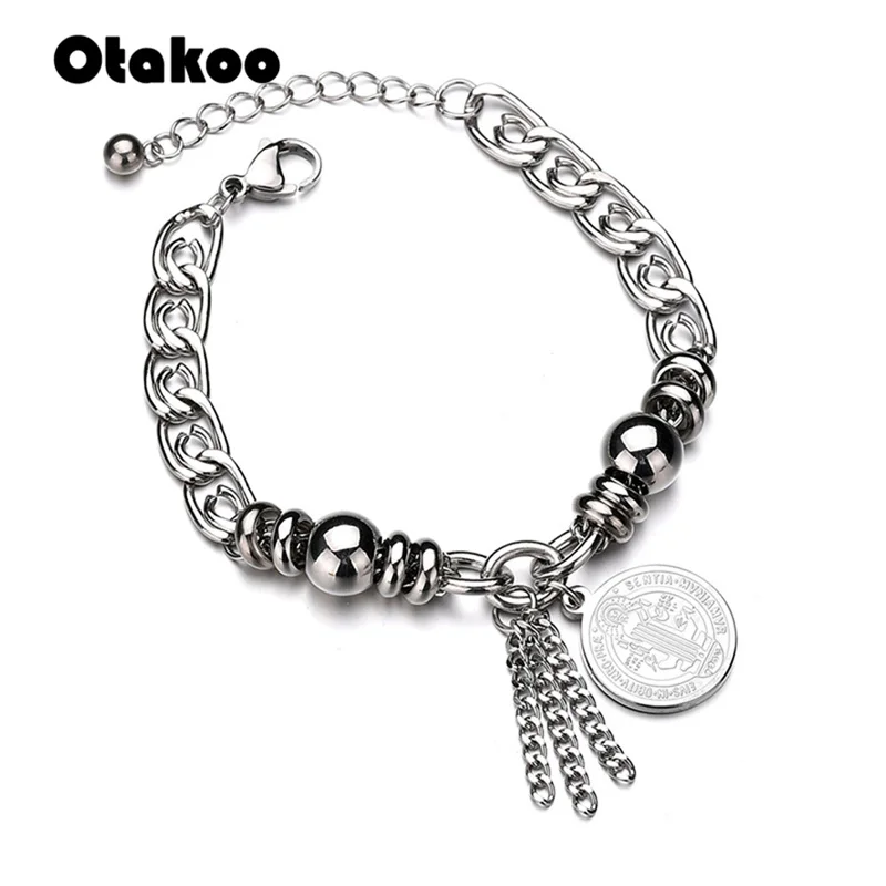 Женский браслет Otakoo из нержавеющей стали с изображением символов католицизма