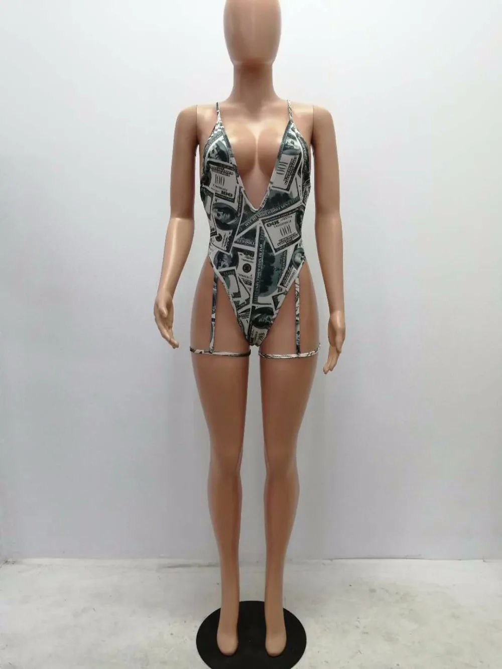 Женский раздельный купальник OMILKA черный на бретелях с глубоким V-образным