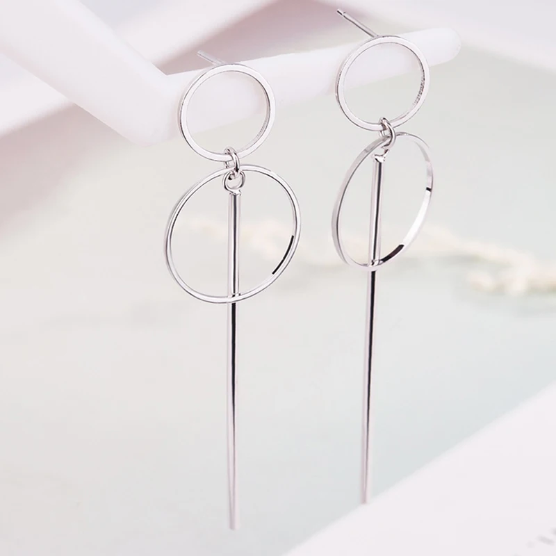 Луна над простые Размеры круг длинные серьги геометрия кулон падение для Для