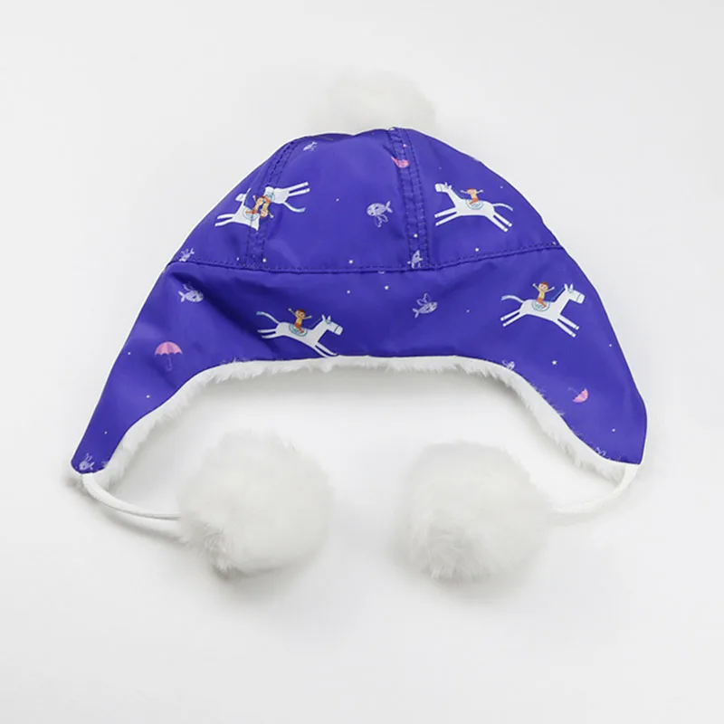 Очень мягкий кроличий мех детская шапка с ушами зимняя армейская для маленьких