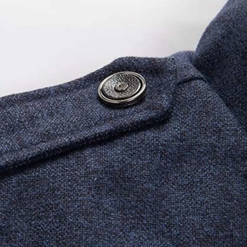 Hiver Hommes Manteau De Mode Marque Vetements Polaire Double Chaud Epais Pardessus De Laine Male Laine Manteau de Melange Hommes