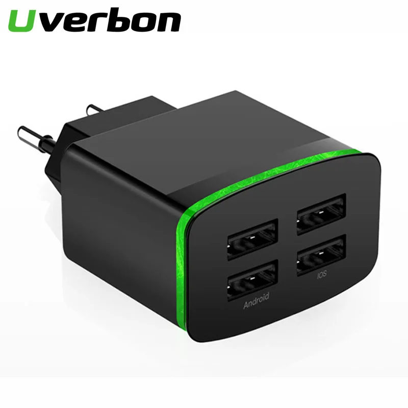4 порта USB настенное зарядное устройство адаптер 5 в 4A быстрое для телефона