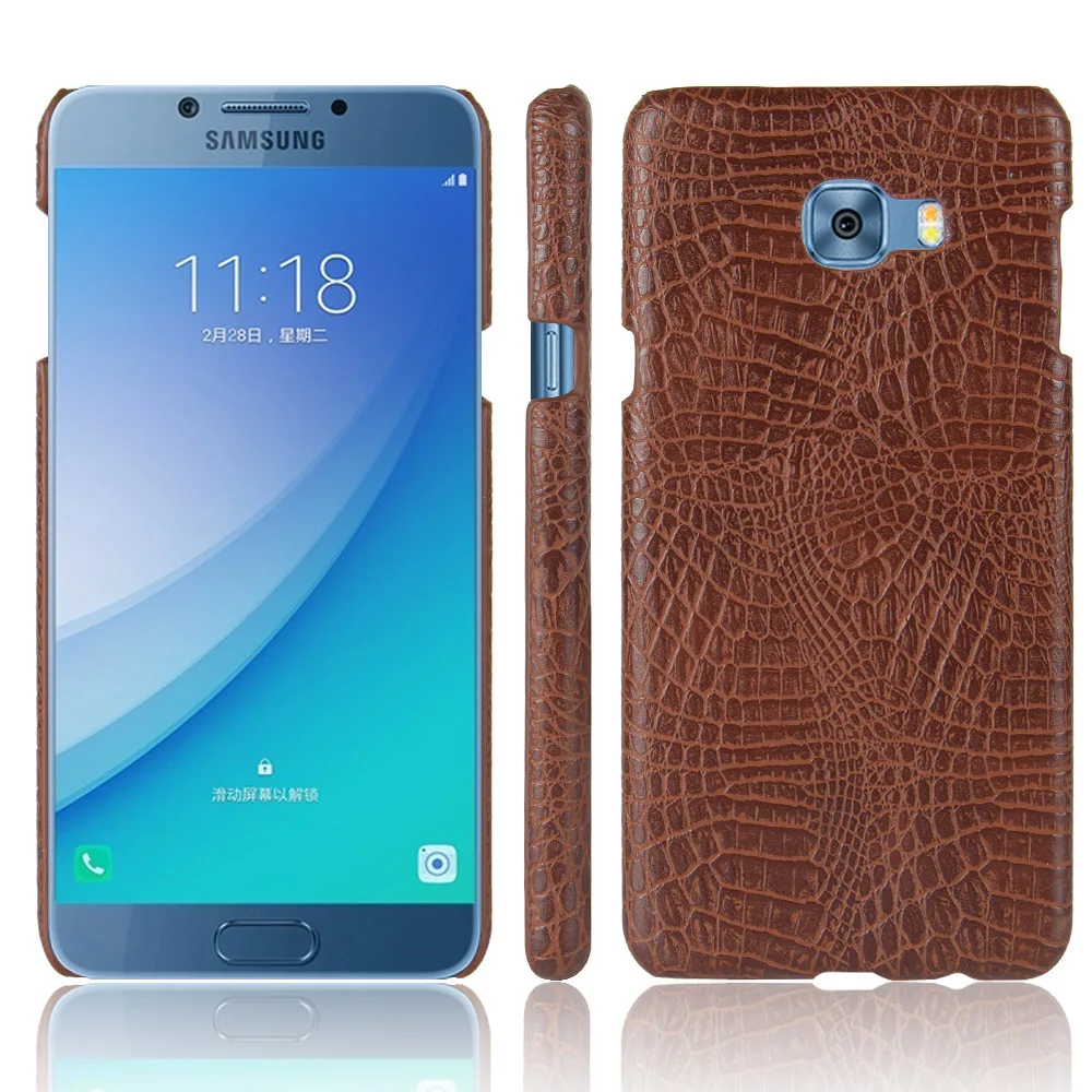 Роскошные Крокодил змея текстура кожаный чехол для Samsung Galaxy C5 Pro Обложка Твердый