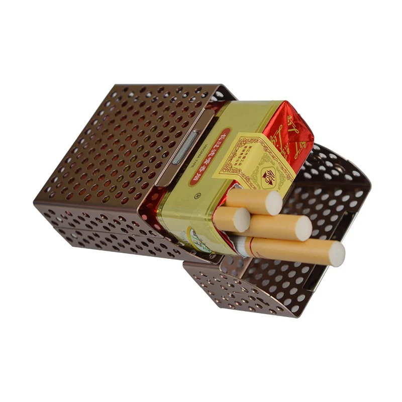 

Cigarette Box Metal Anti Press Cigarette Protector Holder Cover Case Box Smoke Box Metal Fashion Hollow Design