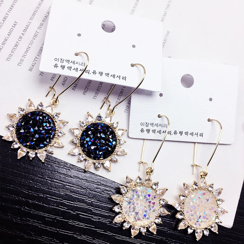 European and American contracted cool wind revives ancient ways long money helianthus earring sunflower joggle | Украшения и