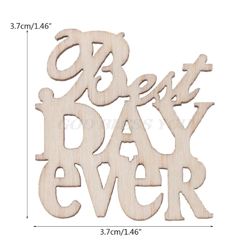 Best day ever 15 шт. деревянный счастливый день рождения стол конфетти разброс Винтаж деревенский Свадебная вечеринка Декор Ремесло украшения для скрапбукинга - Цвет: Best day ever