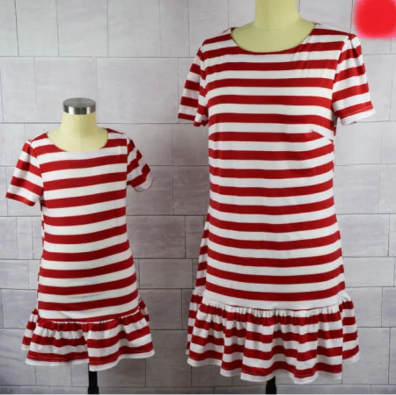 Платье с коротким рукавом для мамы и дочки|Сочетающаяся одежда семьи| |