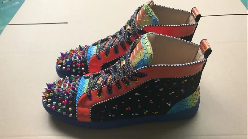 Кроссовки SHOOEGLE мужские с шипами или одеялом на шнуровке высокие плоская подошва