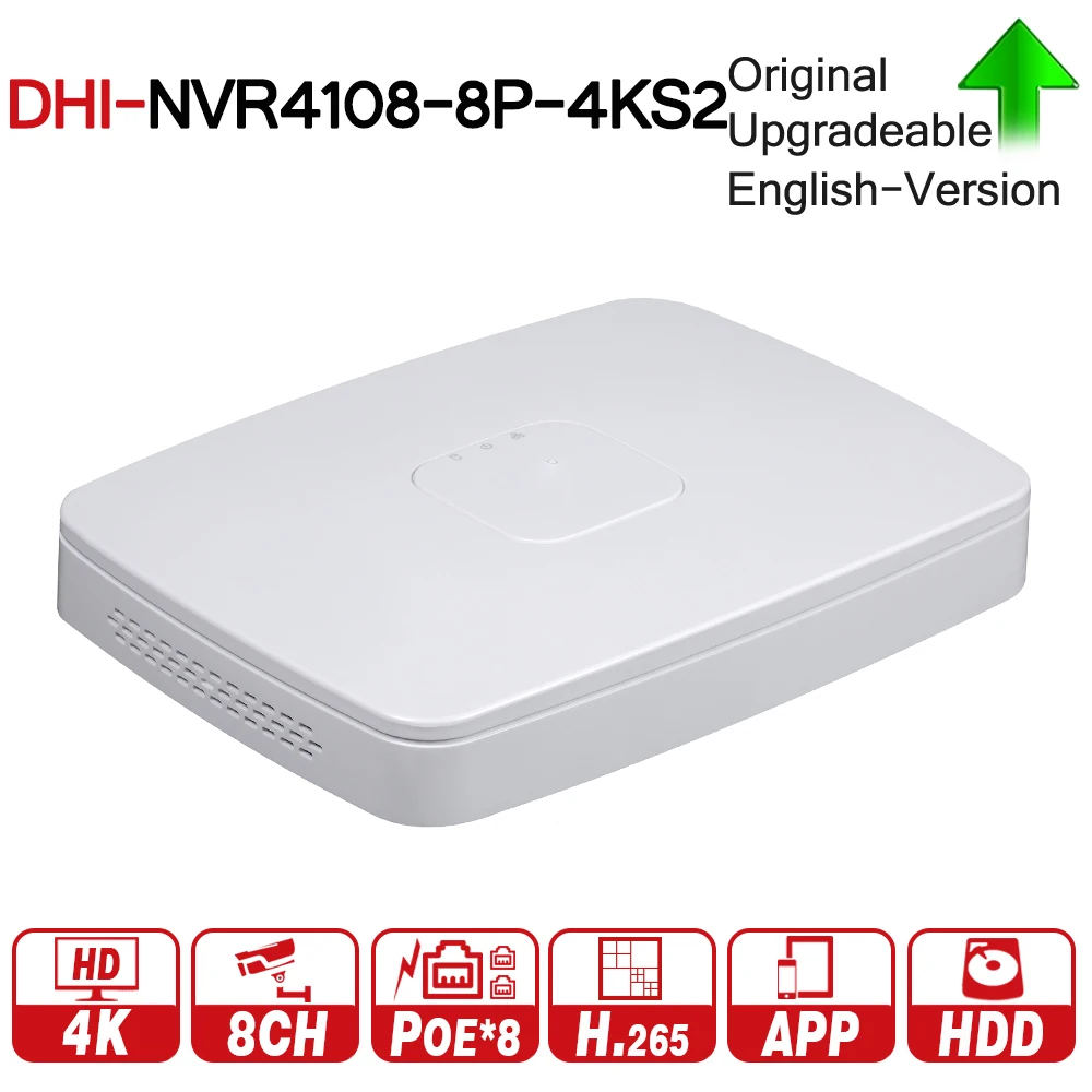DH 4K POE NVR NVR4104 P 4KS2 NVR4108 8P с 4/8ch PoE h.265 видеорегистратор Поддержка ONVIF 2 4 SDK CGI