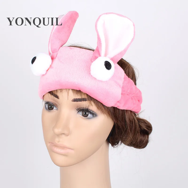 Cute Turban Korean Big Eyes Gargle Bath headband Face washing Hairbands SPA Make up Elastic soft Headbands with ears 12pcs/lot |