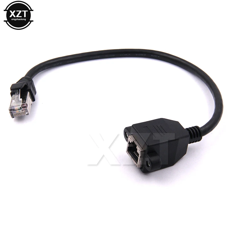 

1.5M 1M 0.5M 0.3M 8Pin RJ45 Cable Male to Female Screw Panel Mount Ethernet LAN Network 8 Pin Extension Cable For computer