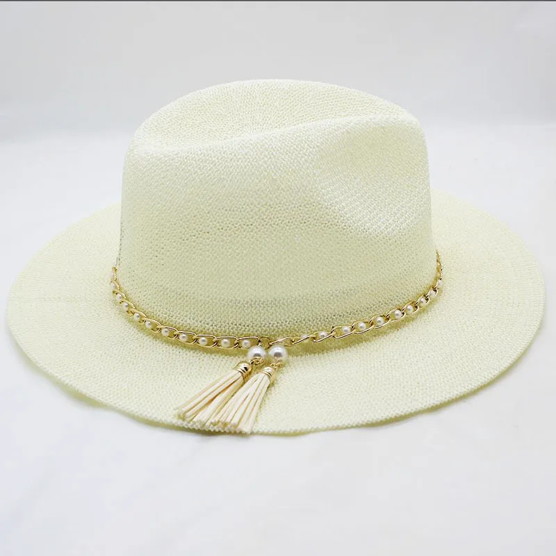 SUOGRY Панама шляпа женская Соломенная Fedora Fmale Sunhat летняя пляжная кепка с