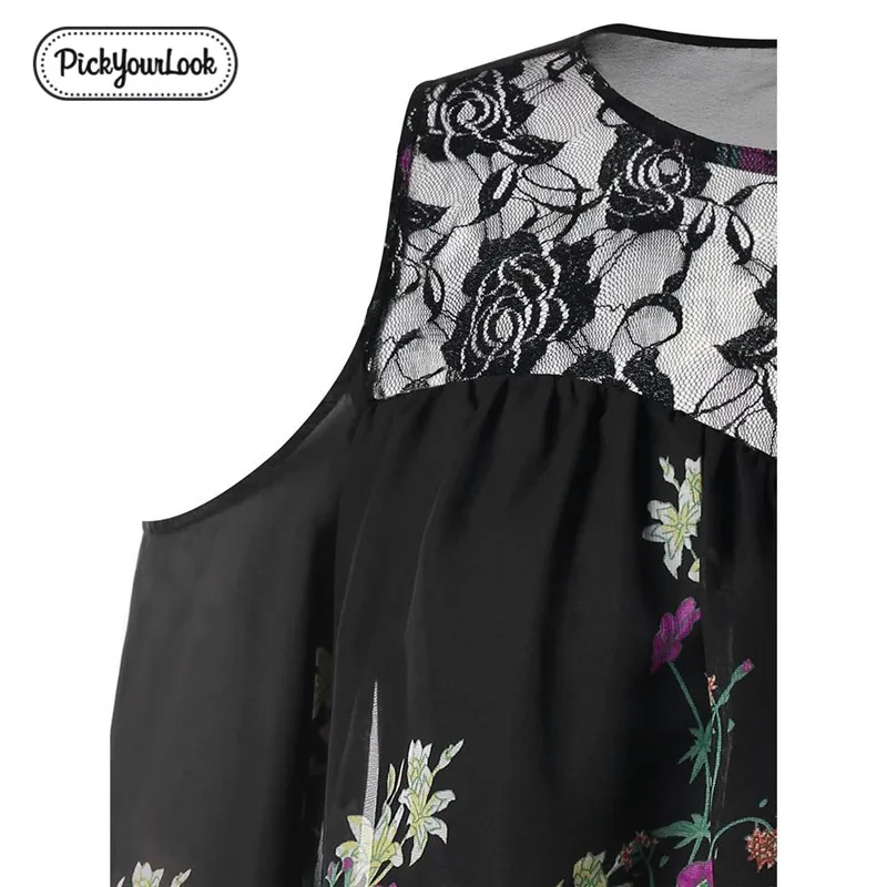 Pickyourlook кружевные женские топы и блузки с длинным рукавом осенние цветочные полупрозрачные женские блузки рубашки осеннего размера плюс Blusas Femininas