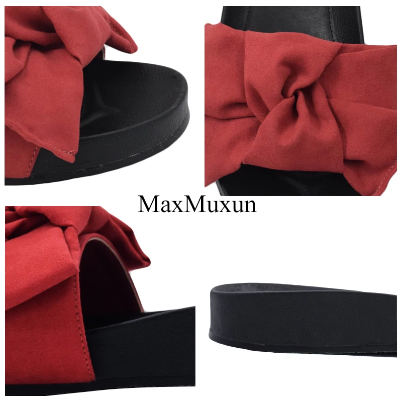 MaxMuxun/женские резиновые шлепанцы с бантиком пляжные вьетнамки для дома женские