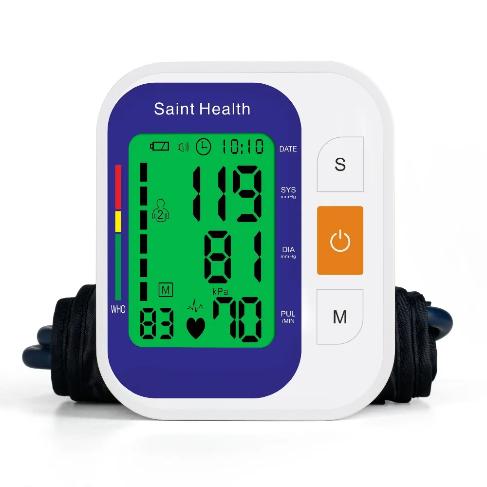 Saint Health Автоматический цифровой верхний монитор артериального давления на руку пульсометр измеритель пульса тонометр Сфигмоманометры пульсометр