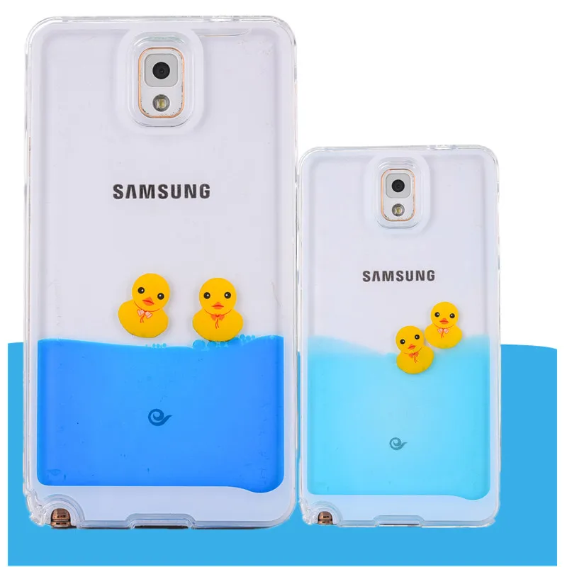 Плавательный Желтая Утка чехол для samsung Galaxy Note 4 note2 3 милые воды Жидкость