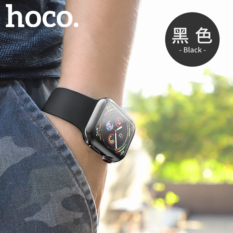 HOCO покрытие TPU чехол для часов Apple Watch 5/4 44 мм 40 мм Полная Защита силиконовый чехол Защита экрана для iWatch серии 4 5