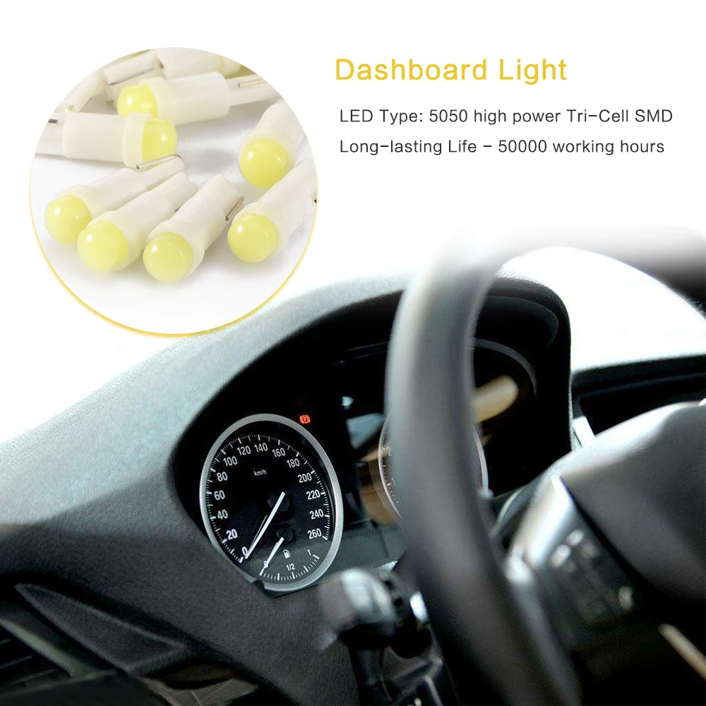 20 шт. лампы для внутреннего освещения автомобиля T5 Led 1 SMD DC 12V|Сигнальная лампа| |