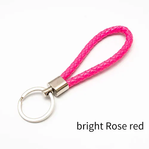 bright rose red 1 шт., кожзам, плетеная веревка, брелок, сумка, подвеска, сделай сам, ювелирные аксессуары, брелок для ключей, автомобильный брелок, для мужчин и женщин, брелок - Цвет: bright rose red