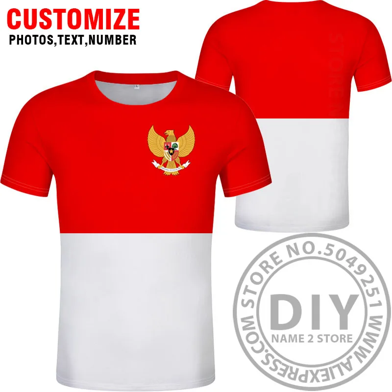 Индонезийская футболка сделай сам Бесплатный заказ имя номер idn нация флаг