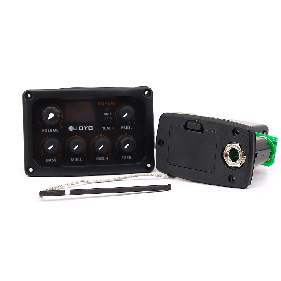 JOYO EQ-505 предусилитель акустической гитары Пикап 5 диапазон с ЖК-тюнер тройной, средний, управление НЧ регулятор громкости полный комплект