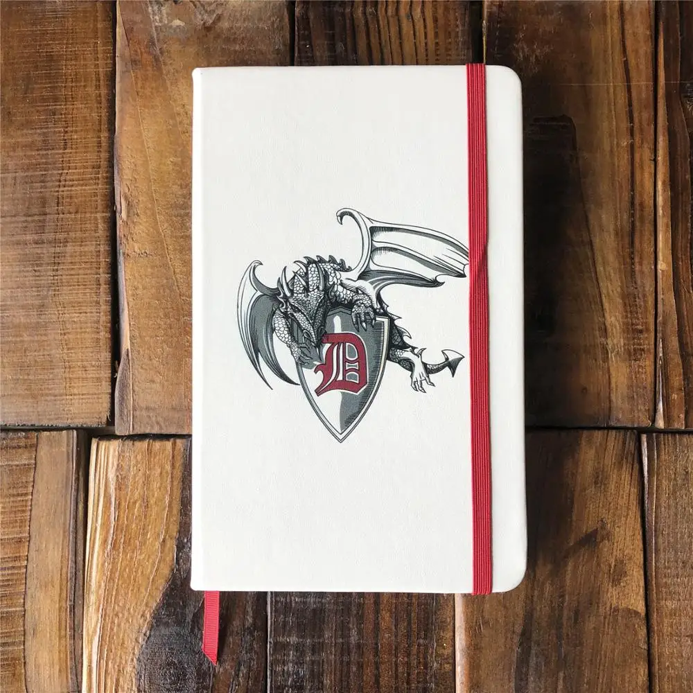 PU Leather Paper Notebook dragon UV printed Hardcover Ruled 192 pages layout