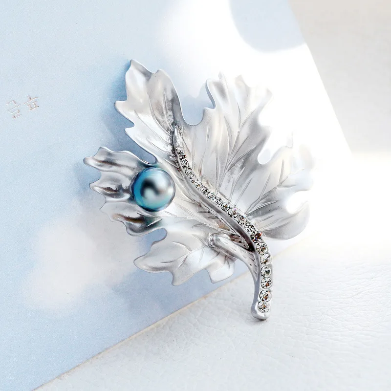 Модные ювелирные изделия из жемчуга в форме листа бусины брошь булавка женские