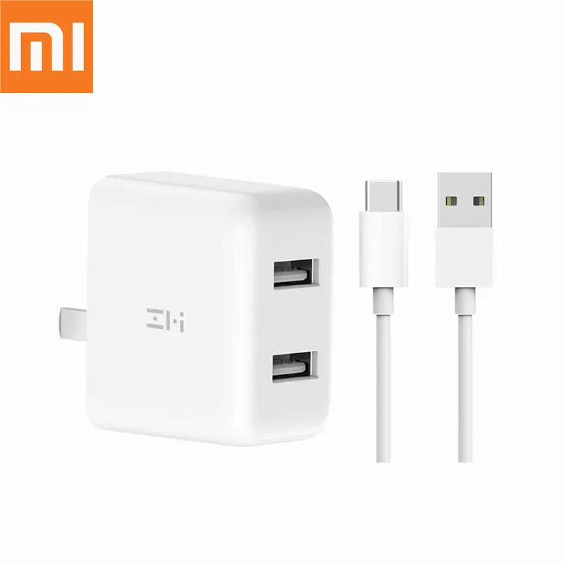 Оригинальное быстрое зарядное устройство Xiaomi ZMI QC3.0 5 V/3.6A dual USB с линией Type C