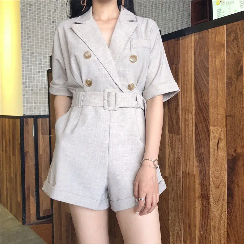 Новинка 2019 корейские шикарные летние простые однотонные женские костюмы HziriP