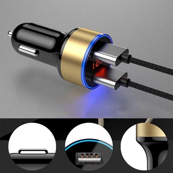 Автомобильное зарядное устройство с двумя usb-портами 3 1 А светодиодный дисплей