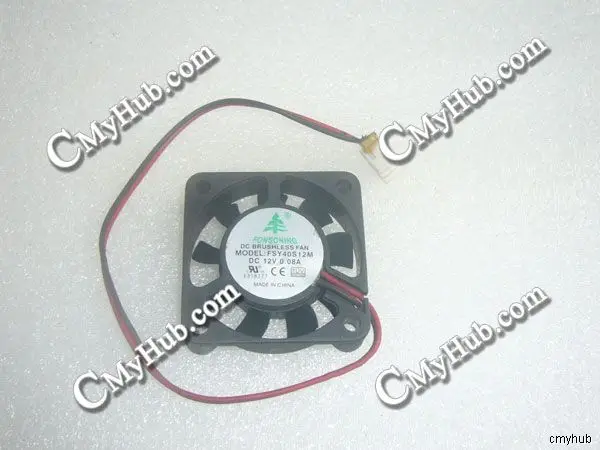 Подлинный для FONSONING FSY40S12M DC12V 0.08A 2-контактный 2-проводной 40x40x10 мм вентилятор