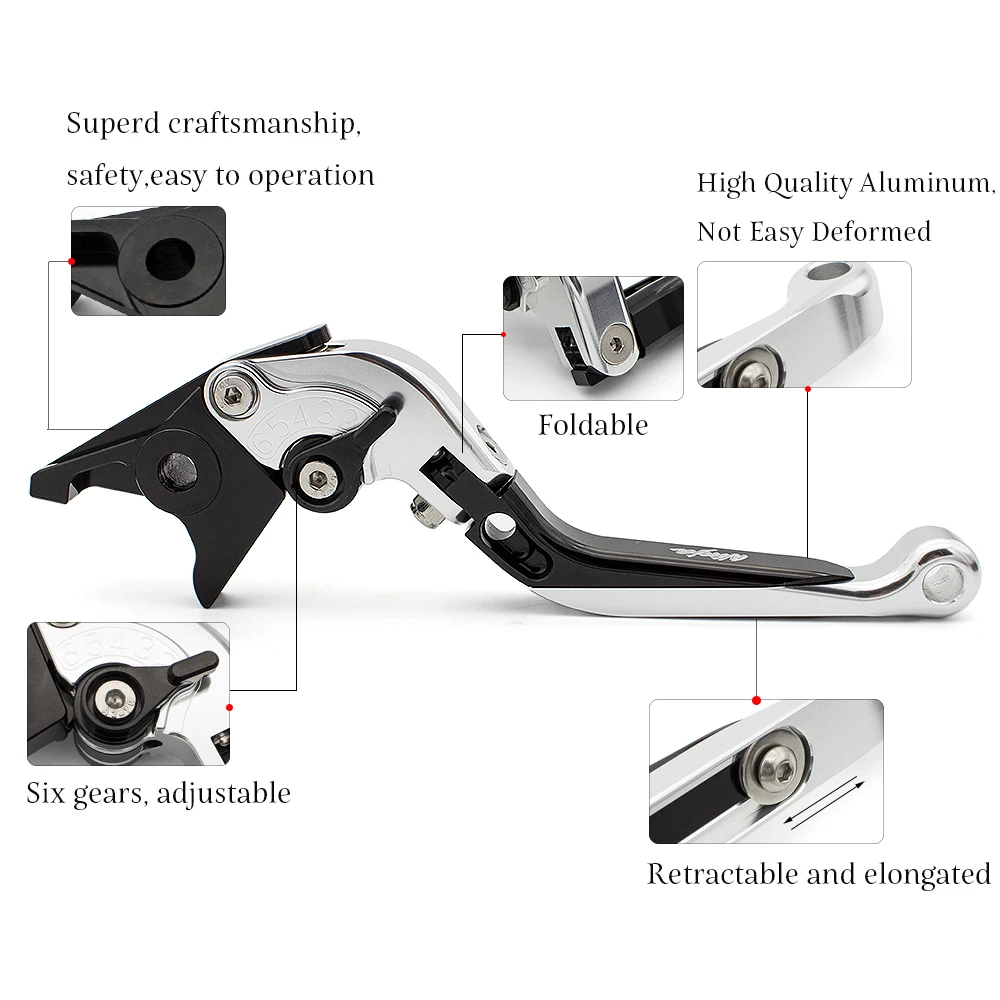 For Kawasaki NINJA 650R ER-6F 2017 - 2018 With Ninja Logo CNC Adjustable Motorcycle Foldable Extending Brake Clutch Levers FXCNC |