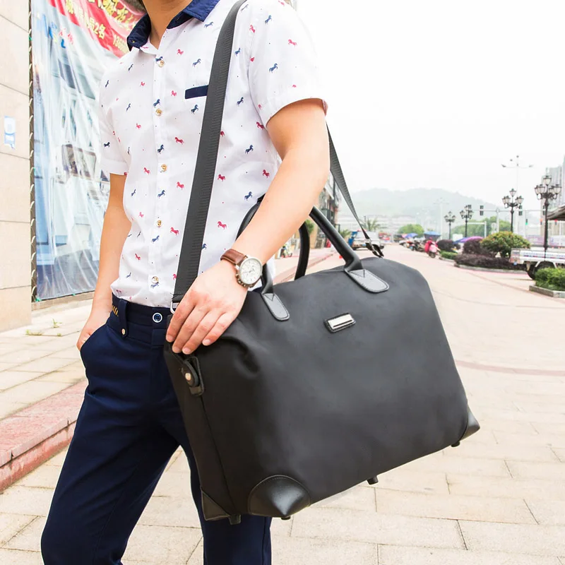 Вместительные мужские дорожные сумки водонепроницаемый чемодан из ткани