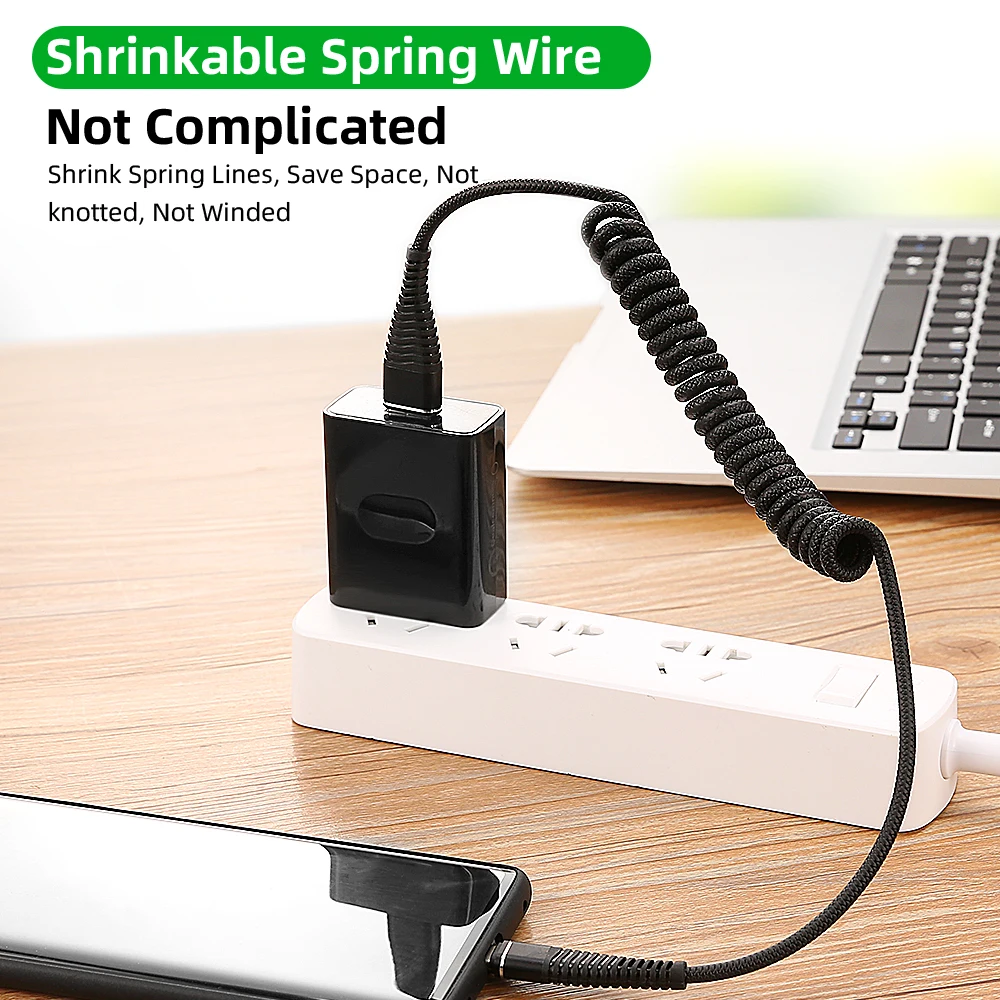 Robotsky пружинный USB кабель type-C для быстрой зарядки и синхронизации данных пружинный USB кабель для зарядки XiaoMi huawei Letv samsung Micro USB