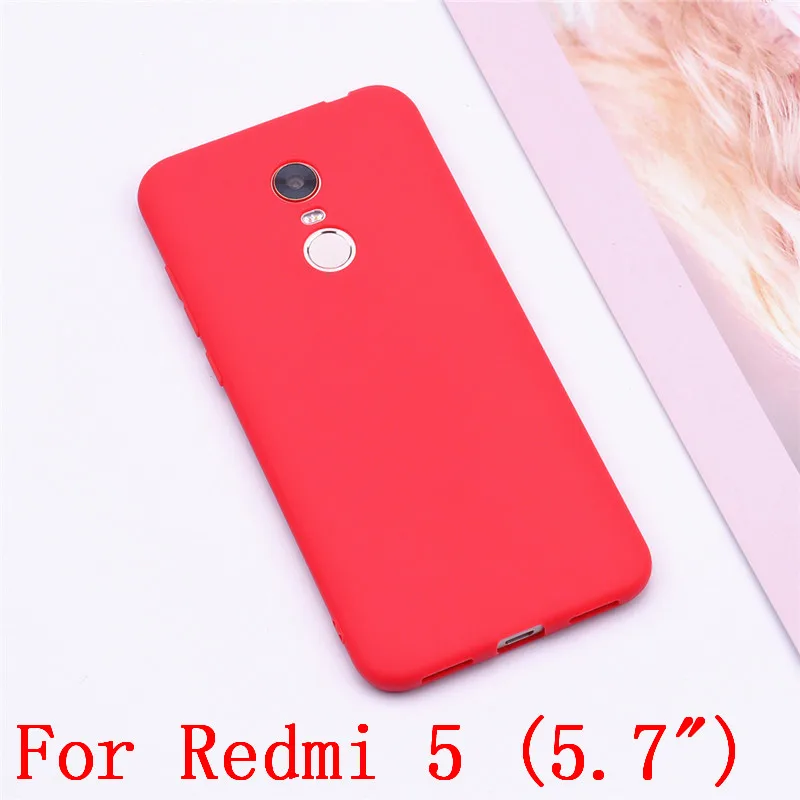 Red Мягкий чехол из ТПУ для Xiaomi Redmi 5, чехол для Xiaomi Redmi 5 Plus, матовый Мягкий силиконовый чехол для телефона, чехол для Redmi 5/5 Plus, чехол s - Цвет: Red