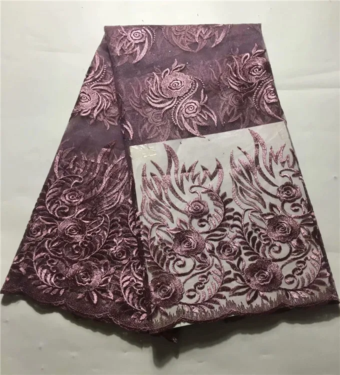 2018 последние нигерийские винно-красные шнурки ткани высокого качества