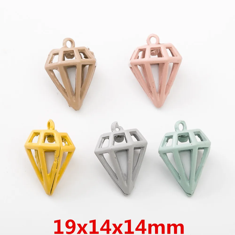 

15pcs Vintage Metal Diamond type enamel charms for Jewelry Making 4817