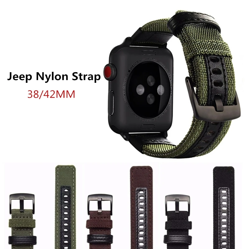 Ремешок спортивный для Apple Watch 1/2/3 iWatch 38 мм 42 плетеный нейлоновый браслет наручных