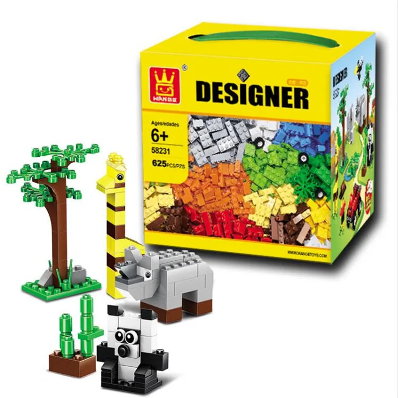 625 штук Wange 58231 DIY творческие кирпичи игрушки оптом строительные блоки детские