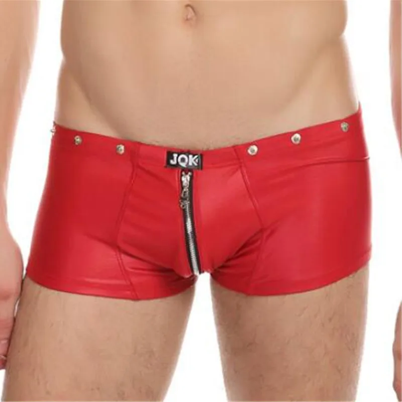 Новые сексуальные мужские боксеры нижнее бельё крутая искусственная кожа