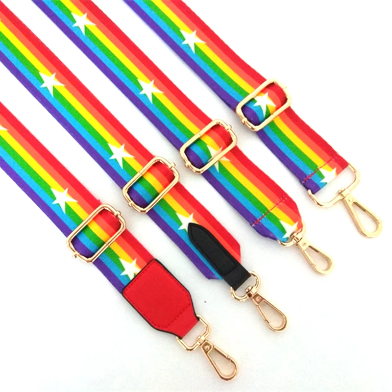 Женская сумка на плечо ширина 3 8 см с ручками Радужный нейлоновый ремешок через