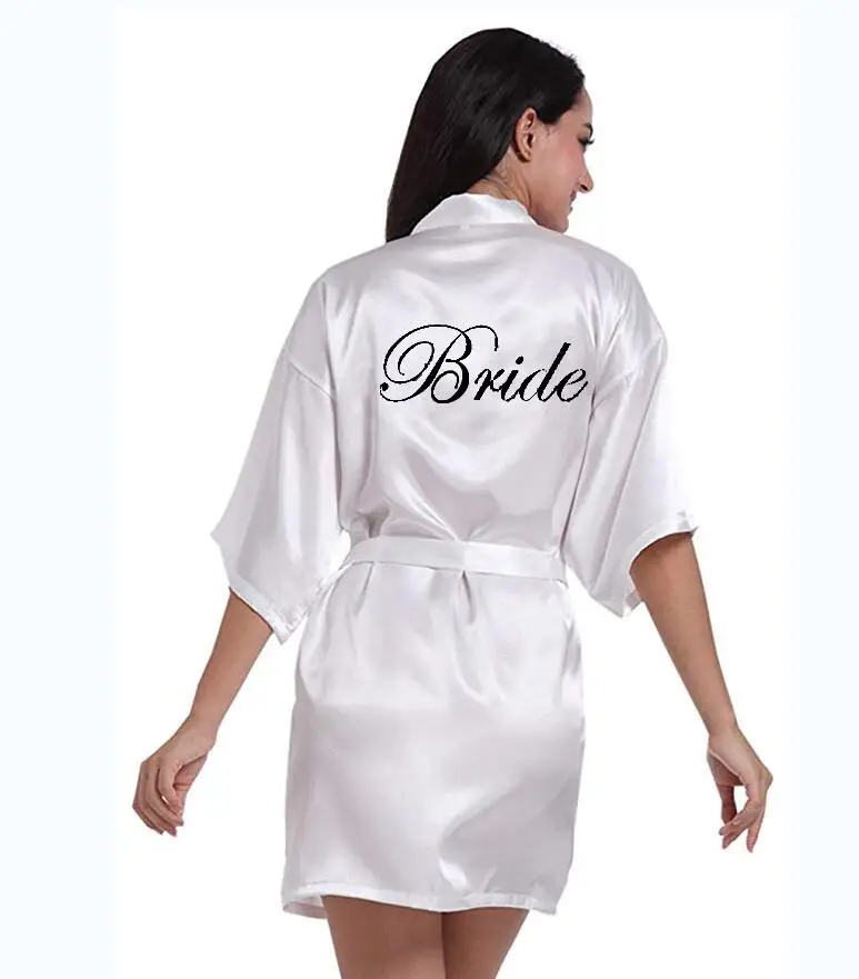 personalized printed Bridal Party Robes Bridesmaids mother of the bride groom maid honor Wedding Day gift satin robe | Женская одежда