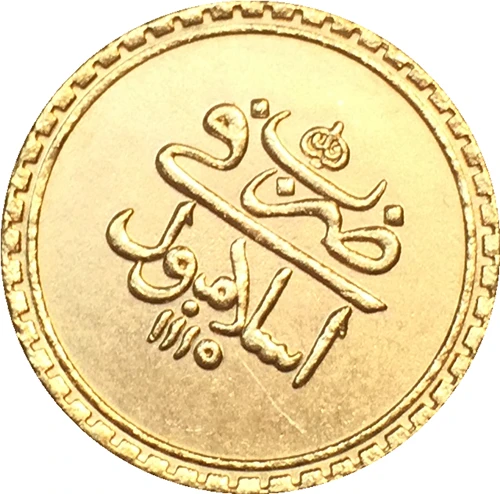 24-каратное золотое покрытие Египет 1703 - Ahmed III копия золотой монеты 19 мм | Дом и сад
