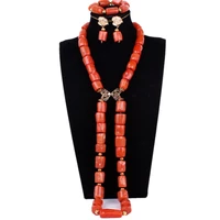 dudo jewelry bridal necklace set earrings bracelet orange gold wedding party jewelry sets for women african beads jewelry sets