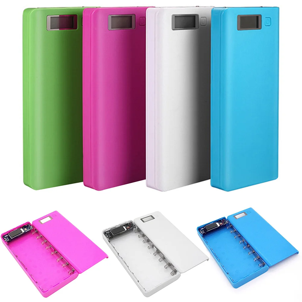 Пластиковый двойной USB Мобильная лампа портативный блок питания ЖК дисплей